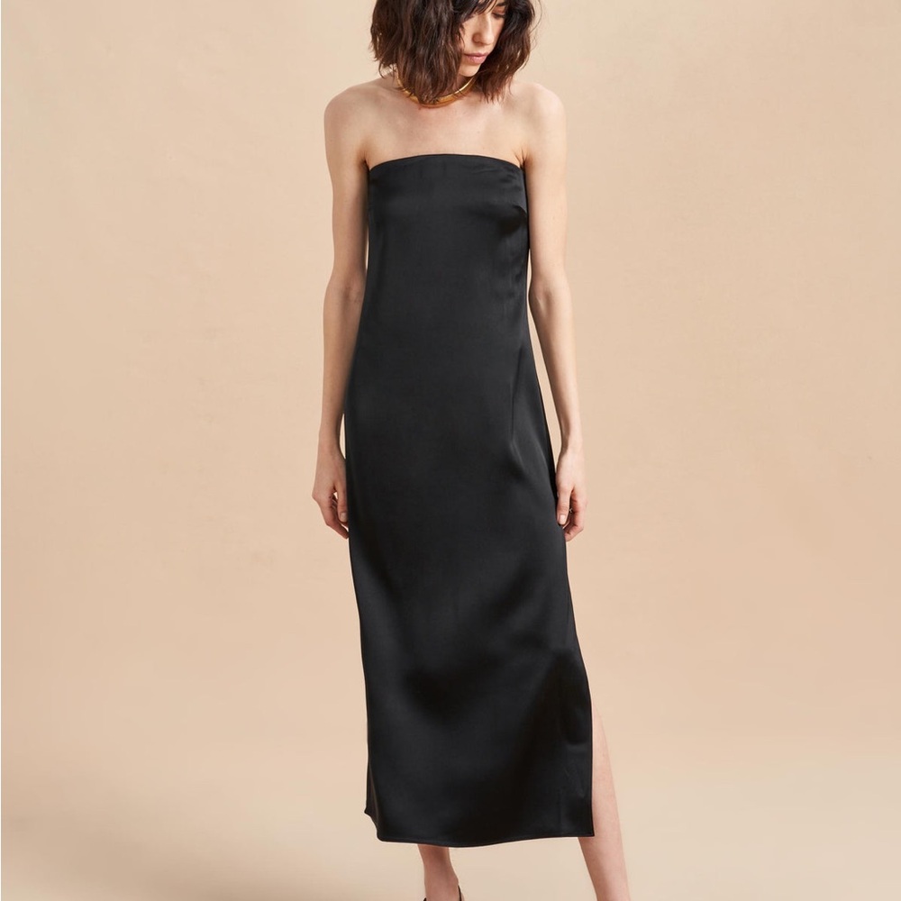 La Ligne Lee Dress - Black Strapless Midi